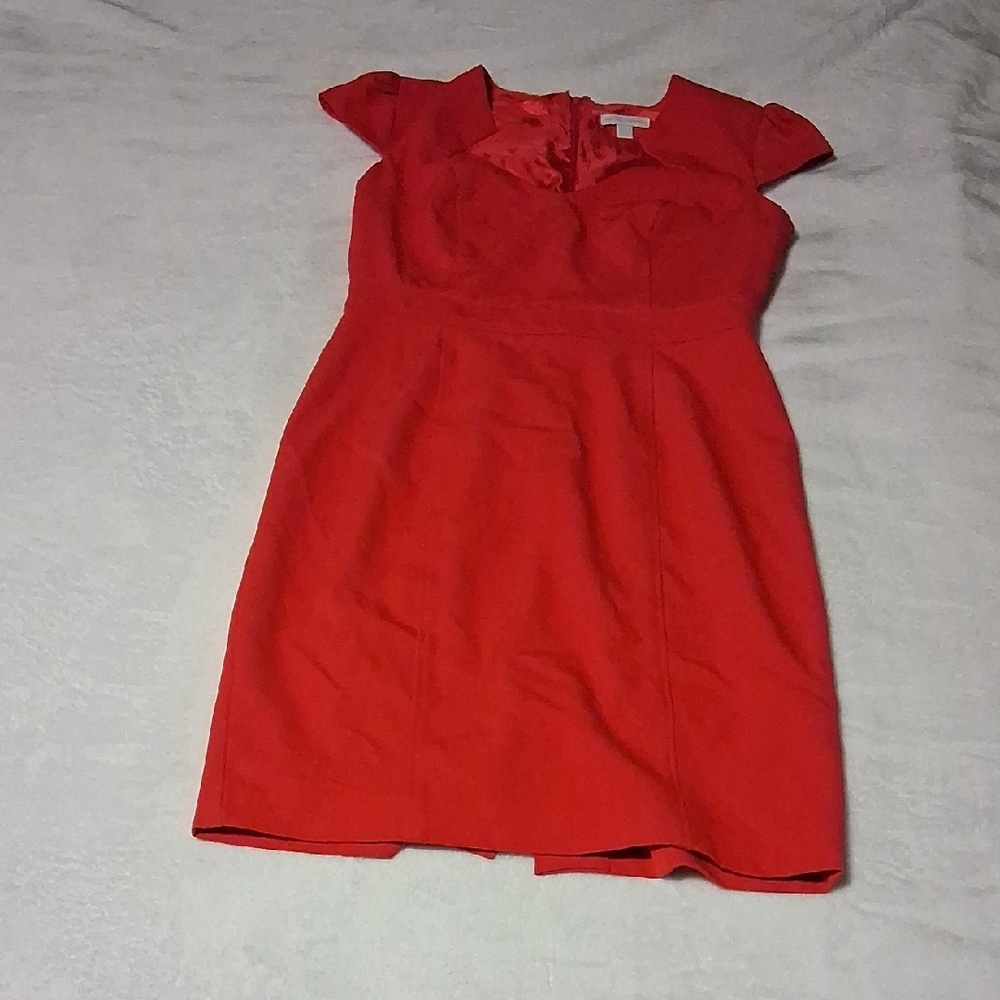 Elegant Red Cap Sleeves Dress